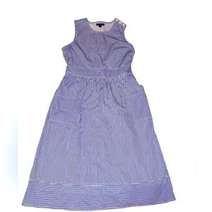 JCrew seersucker blue stripe dress